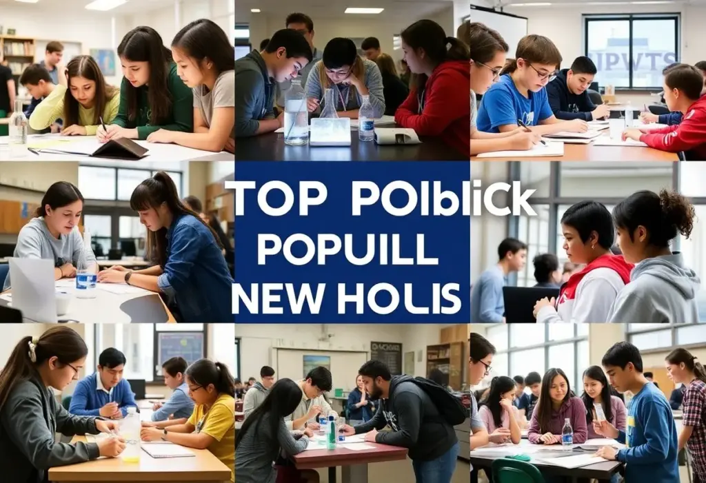 Students at New York public high schools engaged in various academic activities.