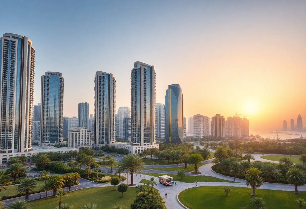 Rendering of Trump Plaza Jeddah project featuring luxury apartments and green spaces