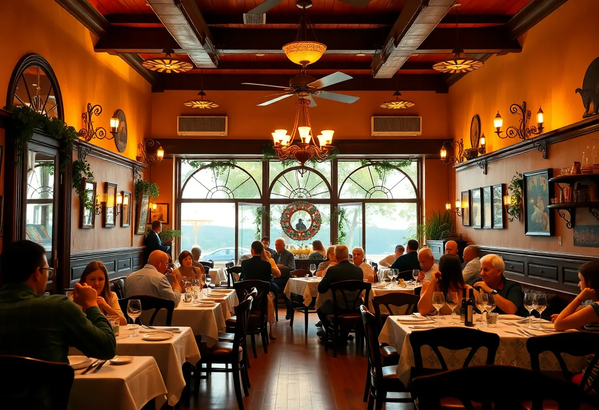 Dining area at Umberto's restaurant in Farmingdale
