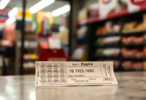 An unclaimed lottery ticket with a visible expiration date next to a Brooklyn store.