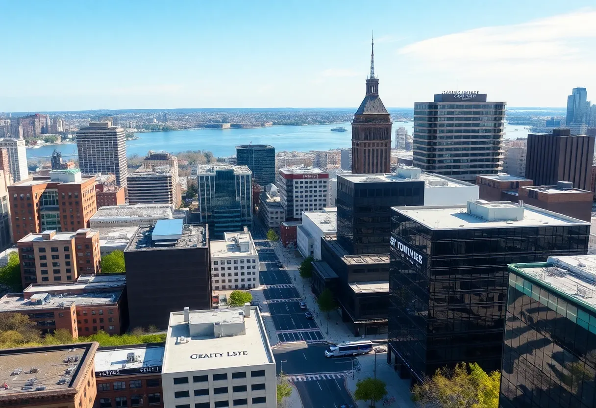 Cityscape view of Yonkers highlighting business and film locations