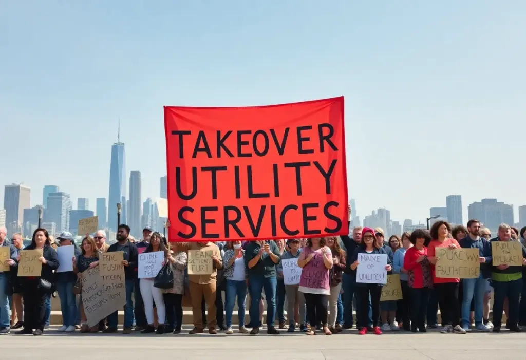 Activists in New York advocating for a public takeover of the utility company