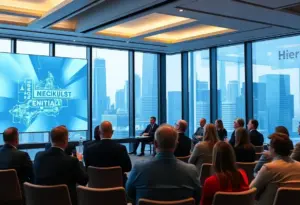 Industry leaders at the DealBook Summit discussing business strategies.