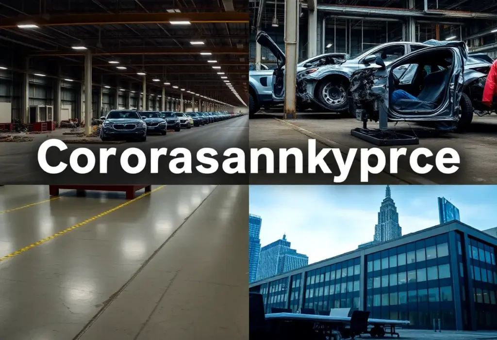 Empty factory floor representing corporate bankruptcy.