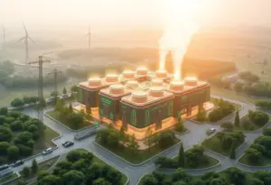 Conceptual image of a futuristic fusion power plant