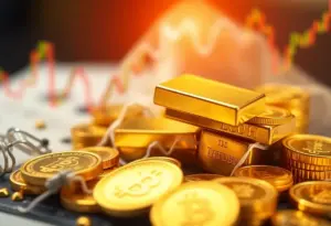 Visual representation of fluctuating gold prices in the market.