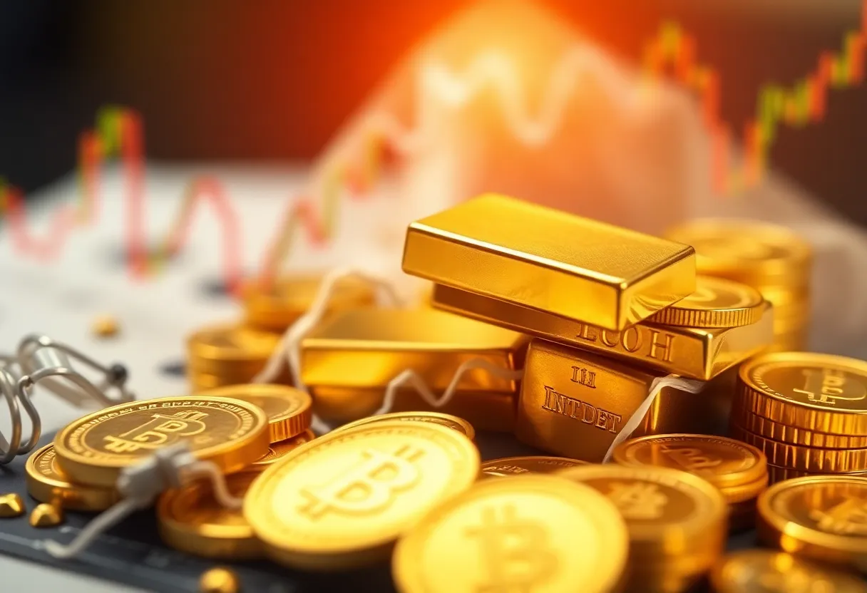 Visual representation of fluctuating gold prices in the market.