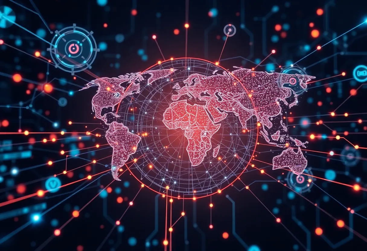 Illustration depicting technology and cultural trends from Google's Year in Search 2025.