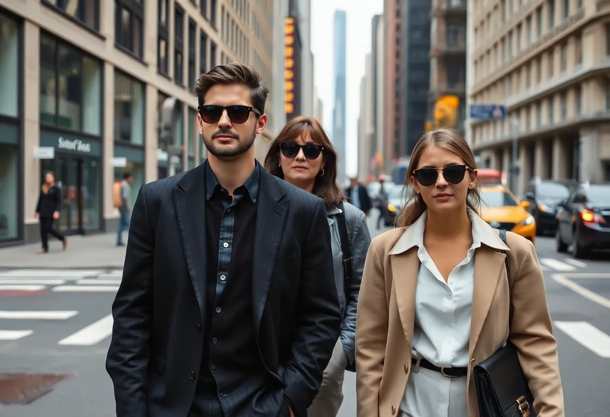 Chic business casual fashion displayed on New York City street