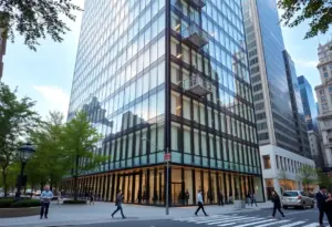 Exterior view of ING Group's expanded office in Manhattan