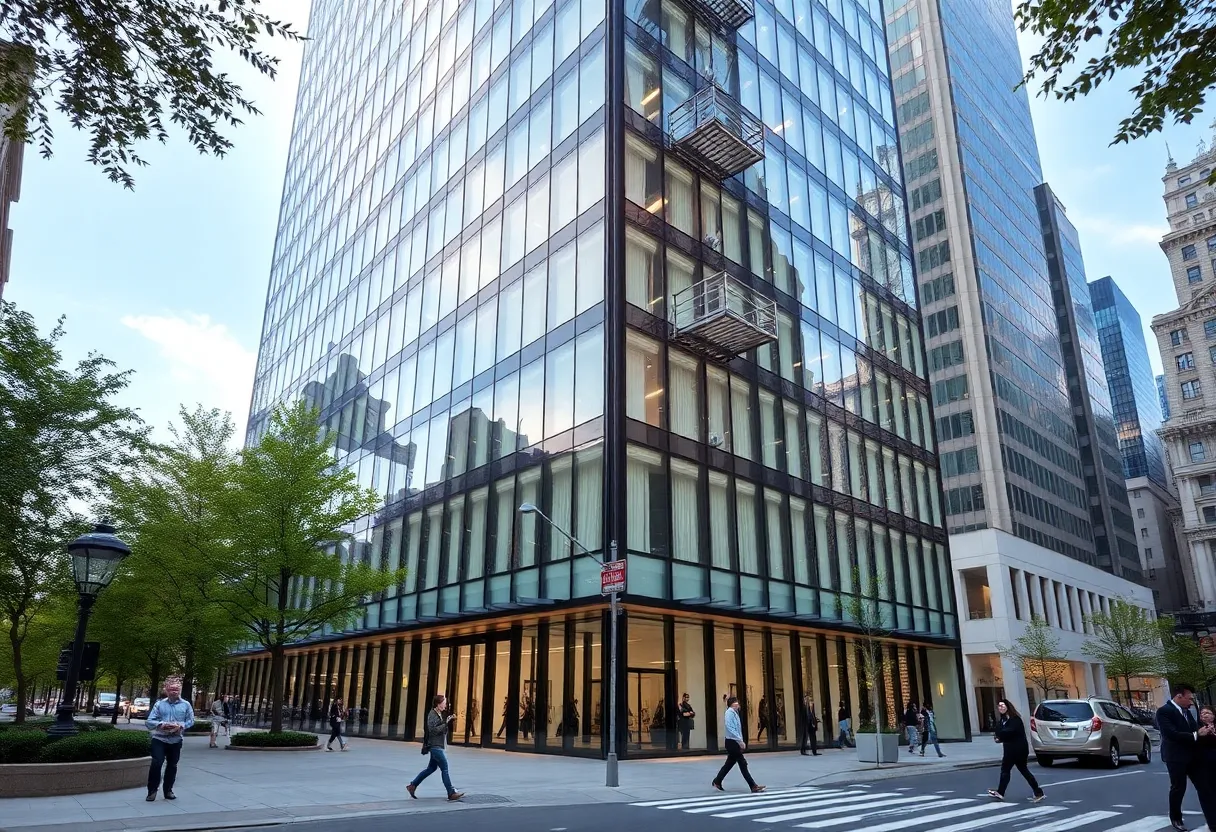 Exterior view of ING Group's expanded office in Manhattan