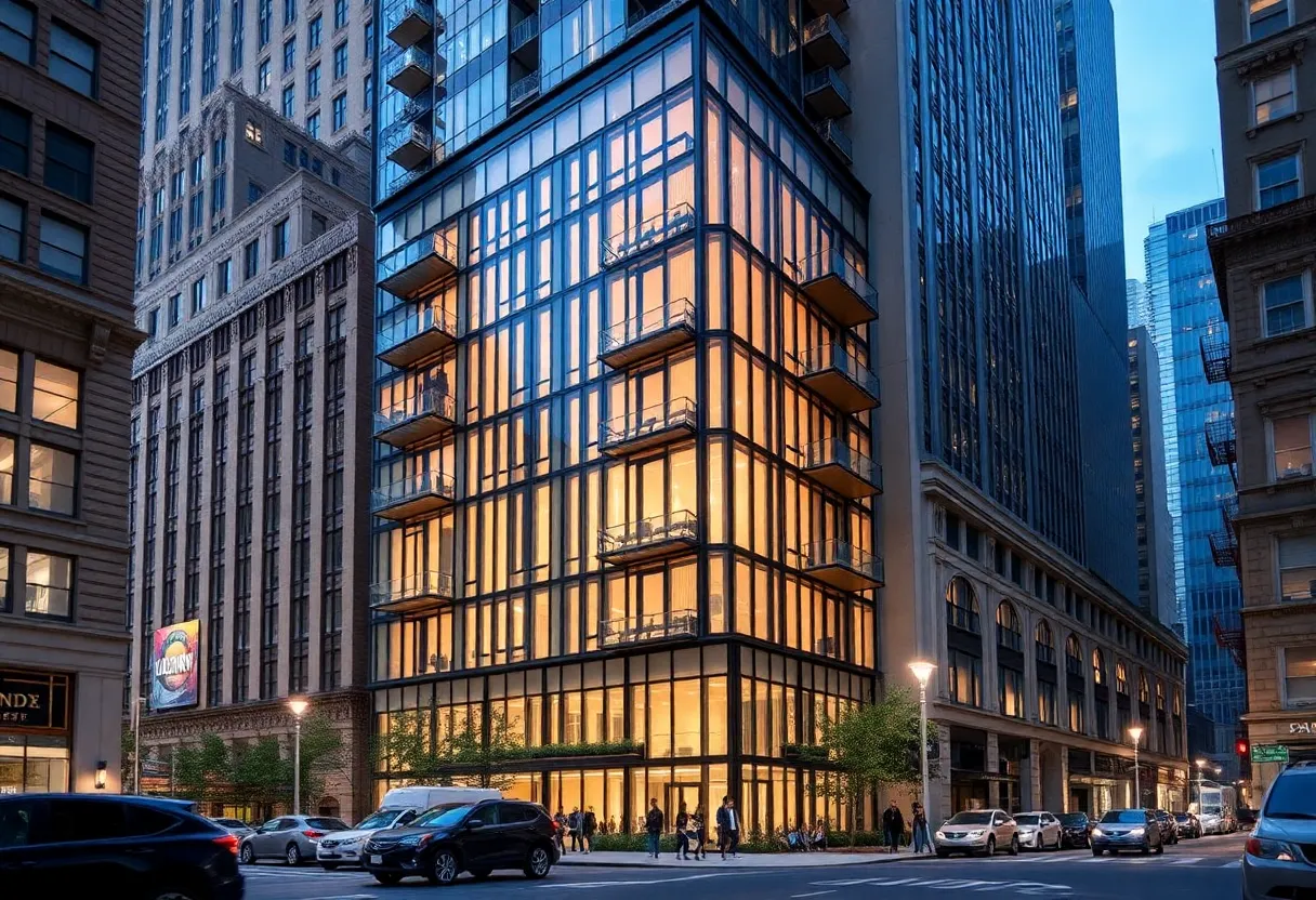 Modern luxury apartment building in Hudson Square, NYC