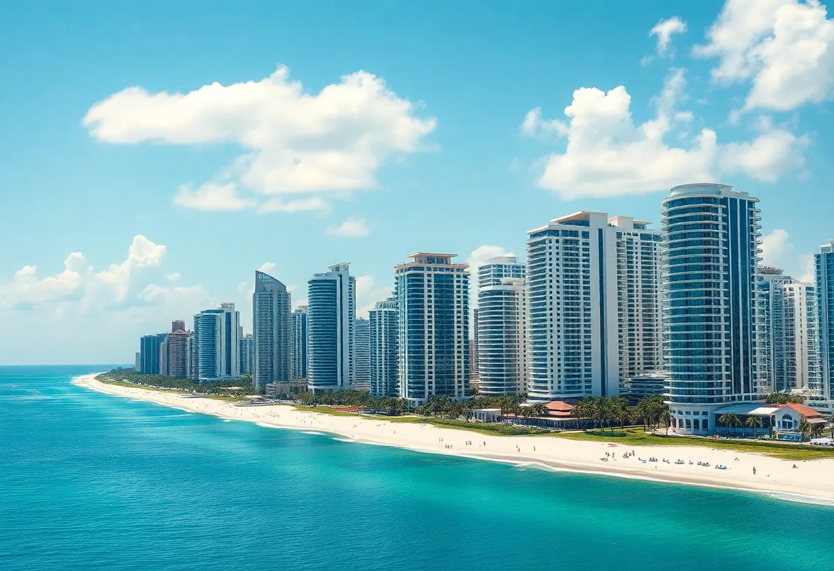 Skyline of Miami showing luxury real estate developments