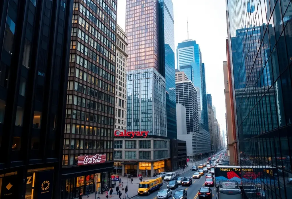 Midtown Manhattan with commercial office buildings