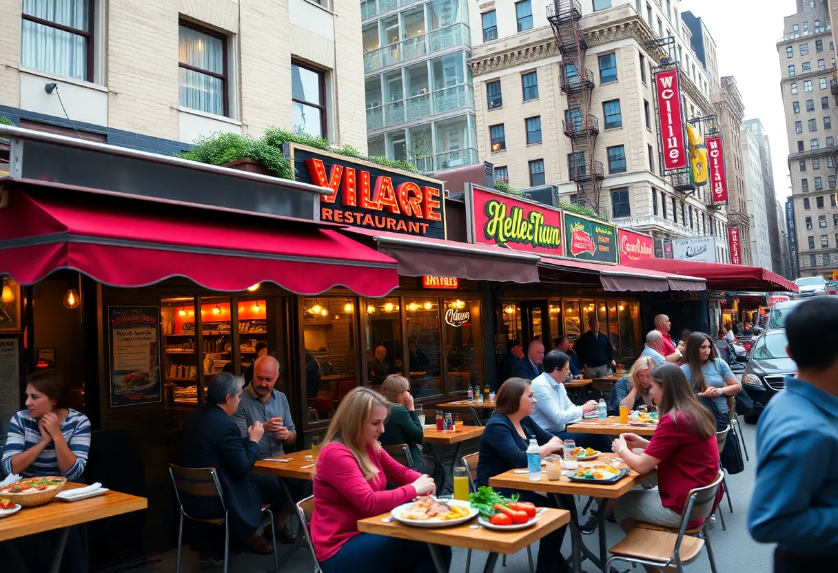 A variety of new restaurants in Manhattan's urban landscape.