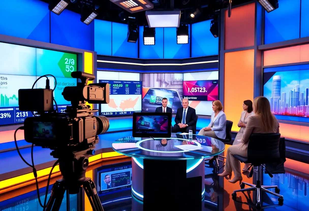 Filming of New to The Street TV in a modern studio environment.