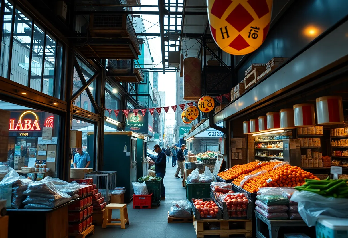 A collage of photographs representing New York City's business landscape in 2025.