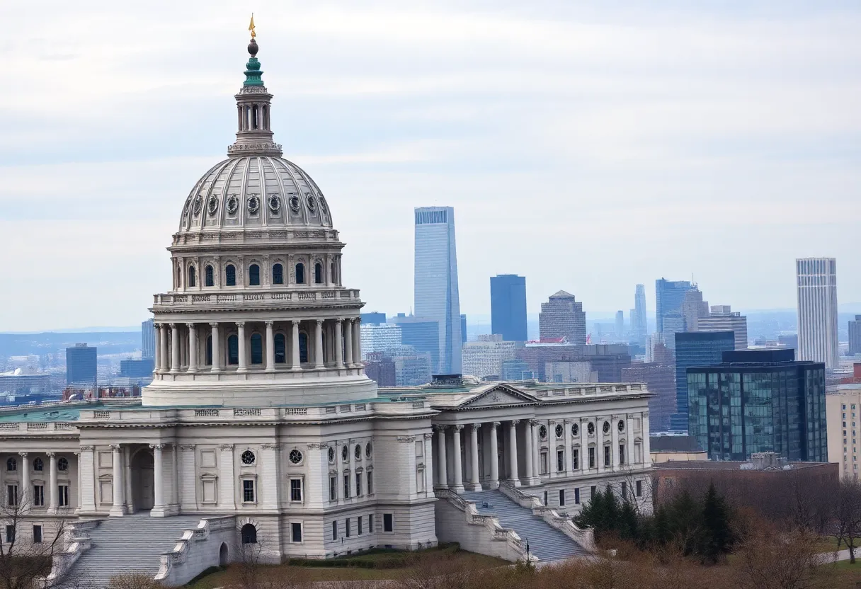New York State Capitol building representing New York governance