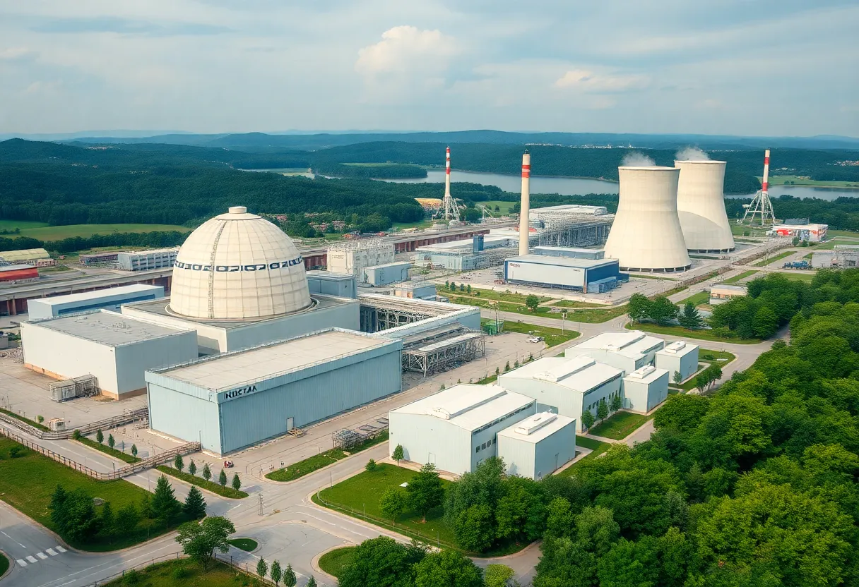 Advanced nuclear power plant representing collaboration between New York and Ontario.