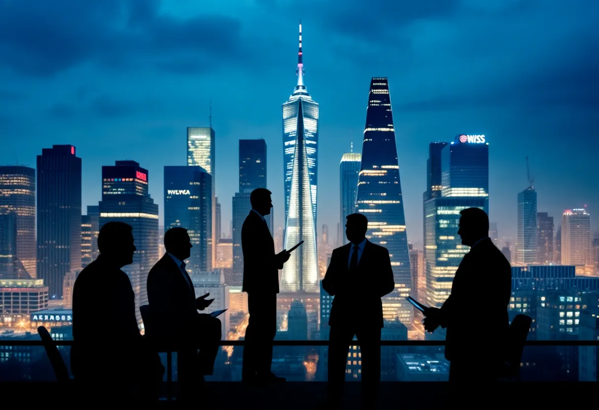 Business leaders discussing political dynamics in NYC