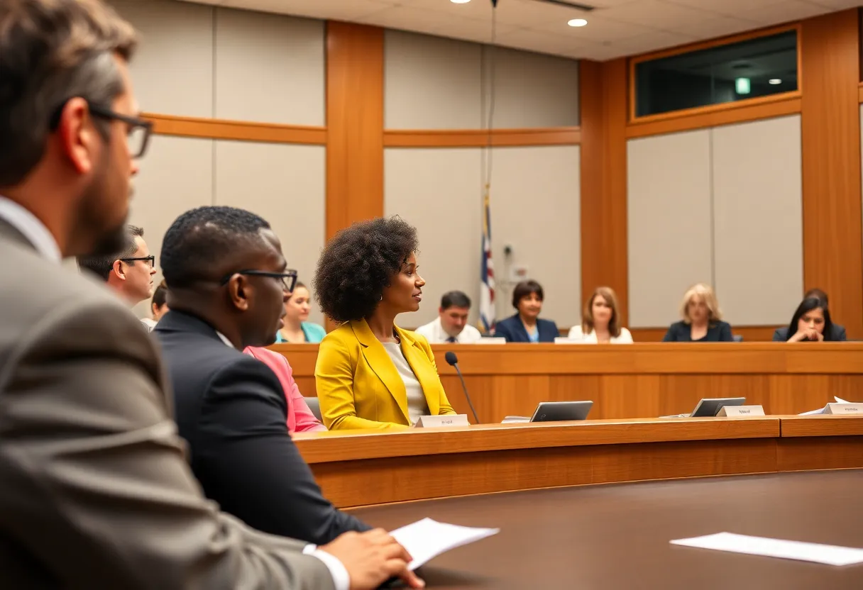 New York City Council members discussing salary increase legislation