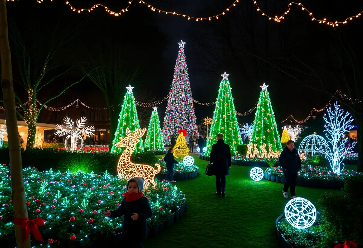 Families enjoying the festive garden events in NYC during December.