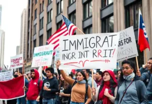 Protest for immigrant rights in New York City