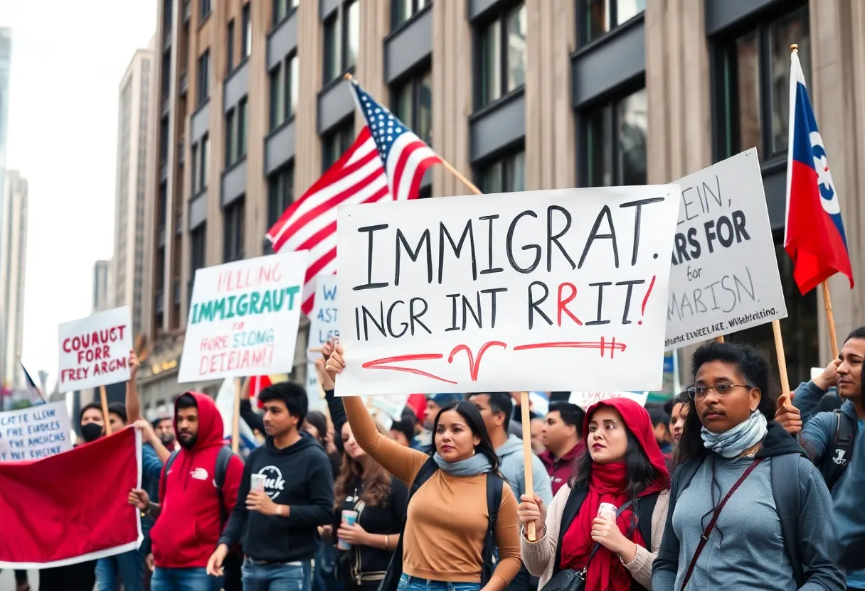 Protest for immigrant rights in New York City