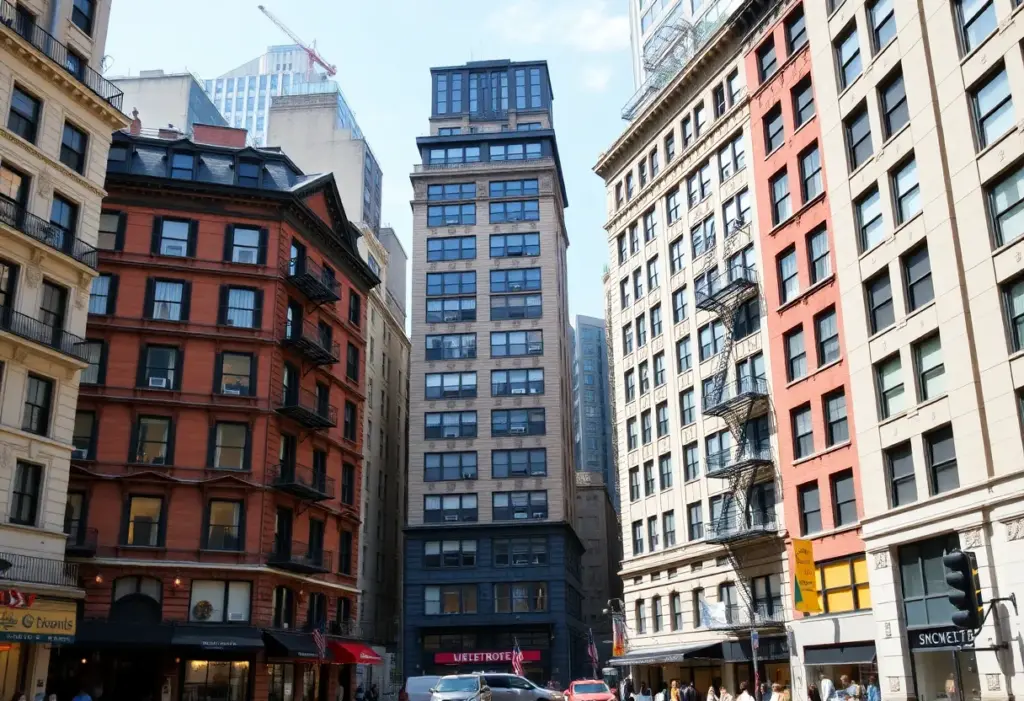 New York City skyline with hotel and rental properties