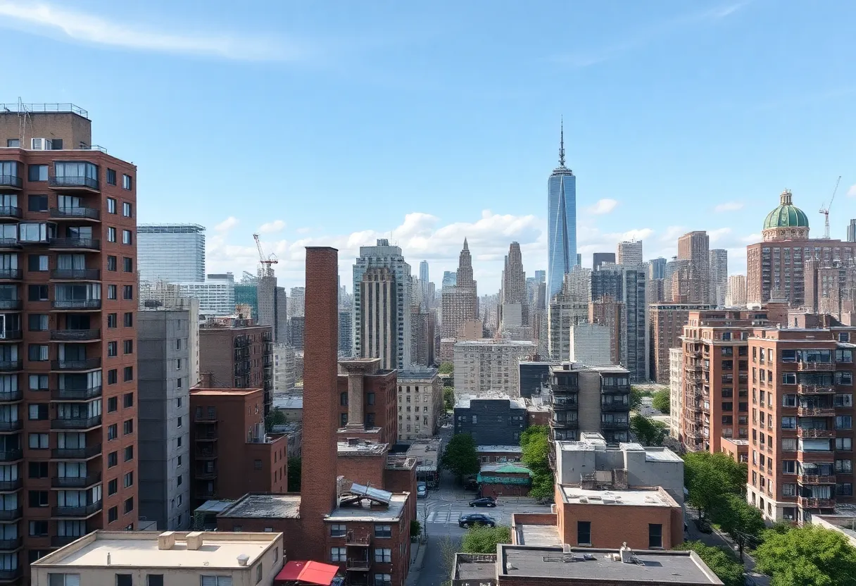 New York City skyline with multiple rental buildings