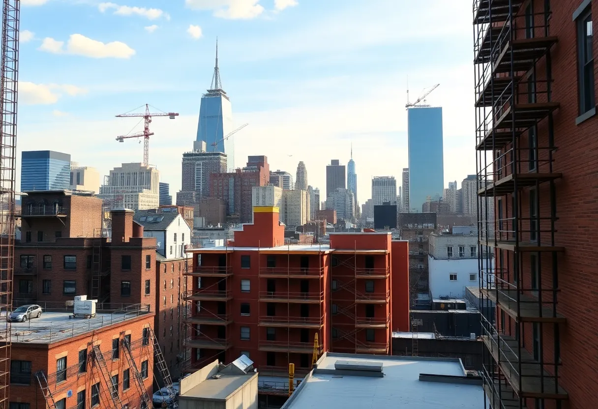 Construction activity for affordable housing in New York City