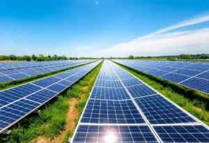 Solar panels in a solar farm in Buffalo, New York