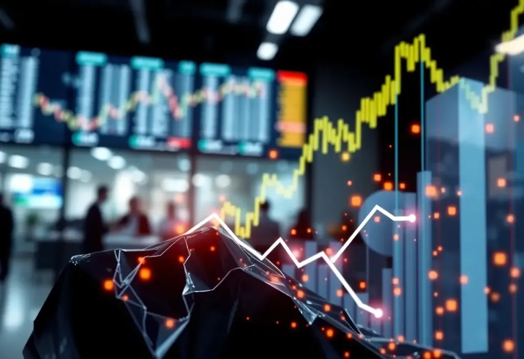 Abstract financial growth representation related to System1