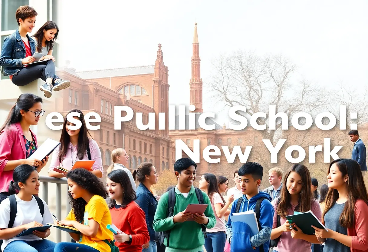 Students at the top public high schools in New York, engaged in various educational activities.