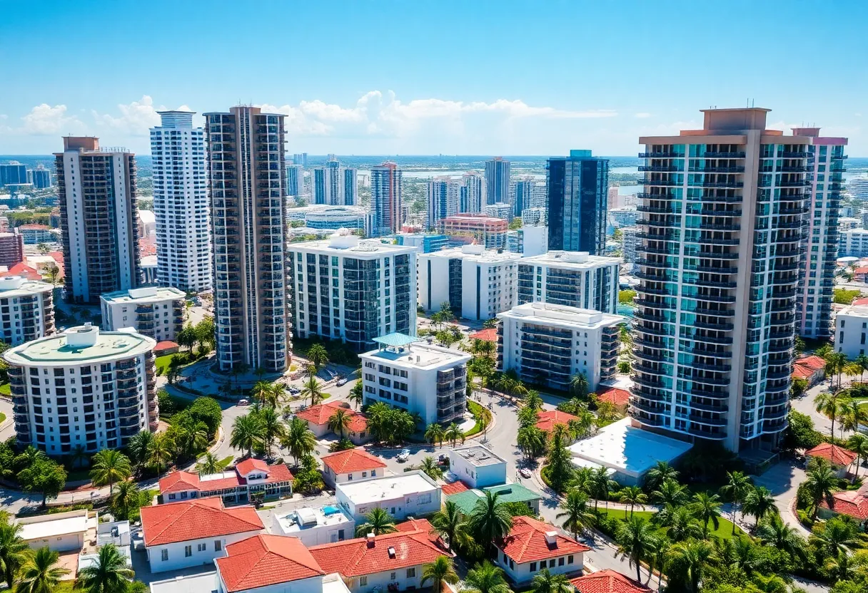View of West Palm Beach's downtown area with modern architecture