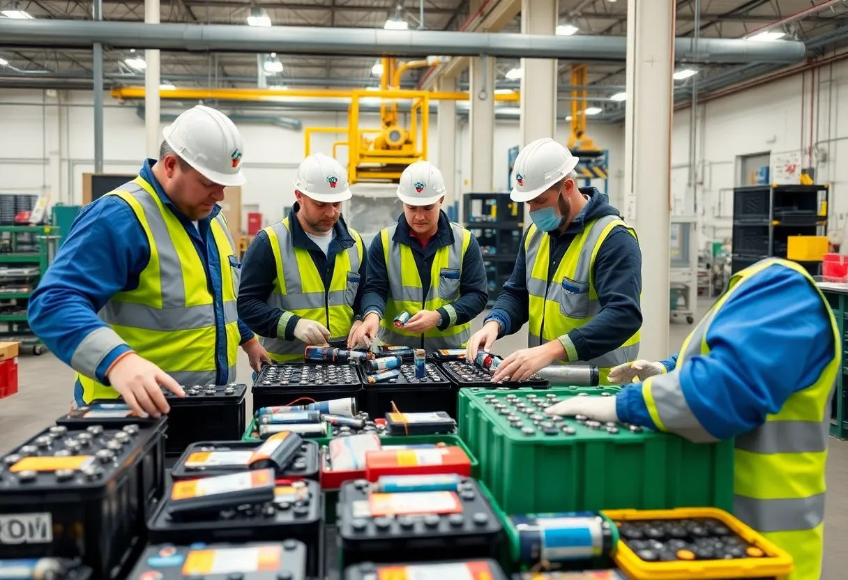 Professionals managing battery recycling at R2 Recycling – NY