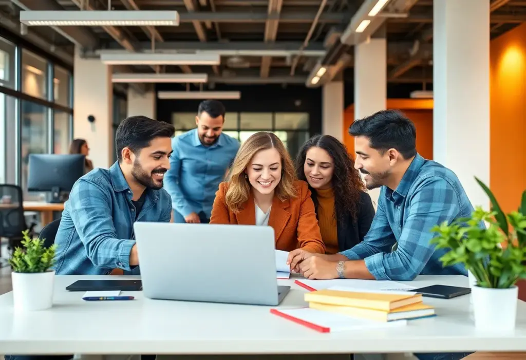 Team collaborating on digital marketing strategies at Empire State SEO