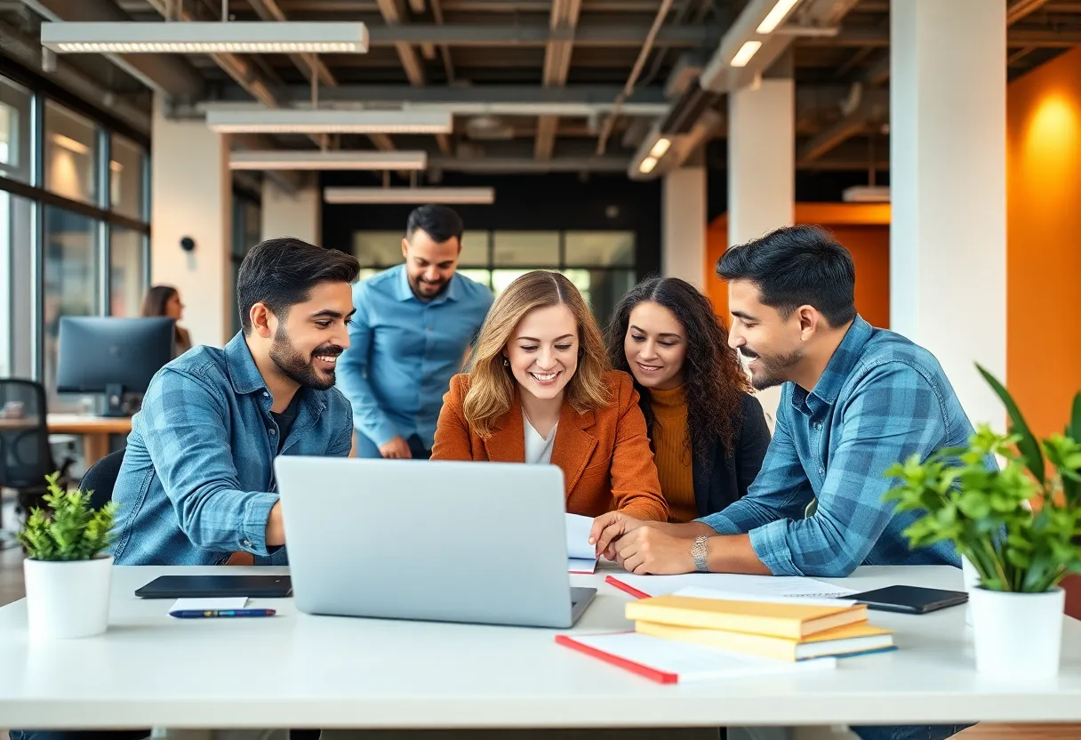 Team collaborating on digital marketing strategies at Empire State SEO