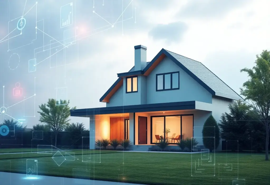 Abstract representation of housing affordability and AI technology