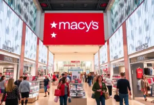 Macy's renovated store with customers shopping