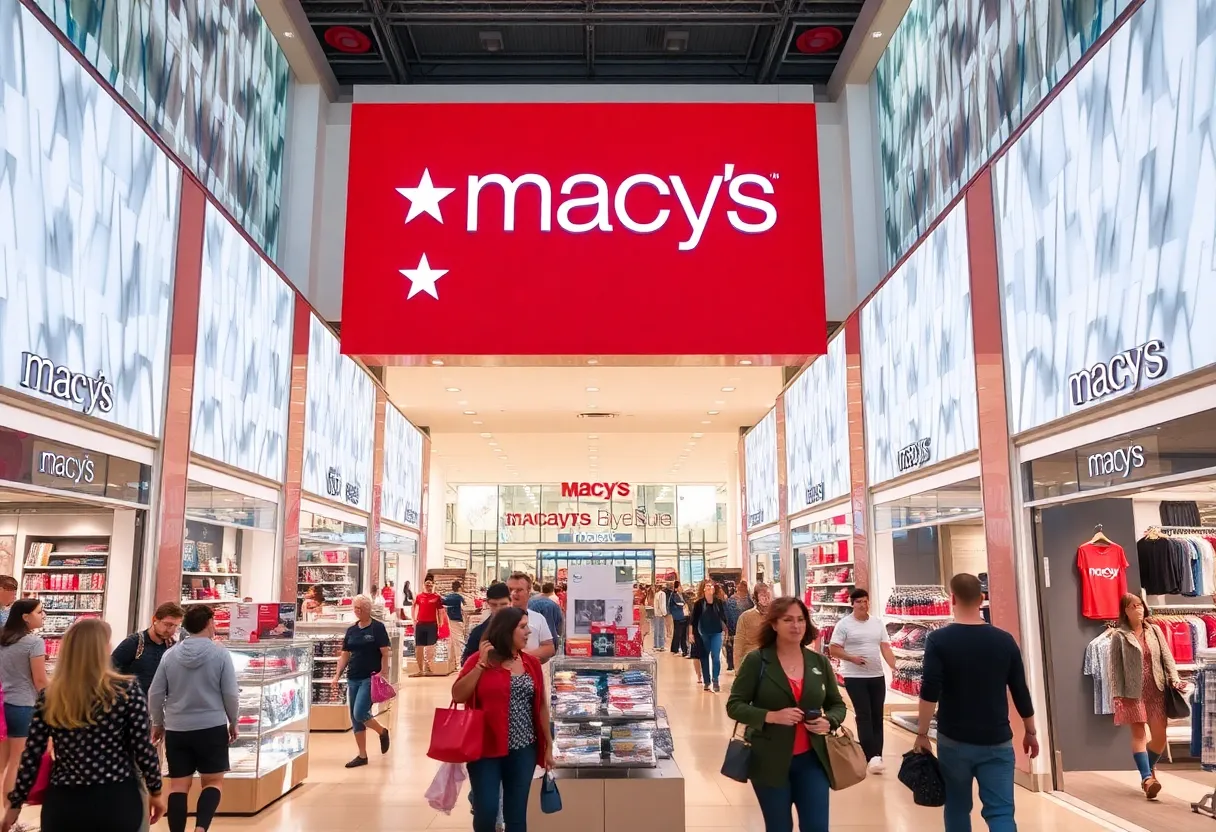 Macy's renovated store with customers shopping