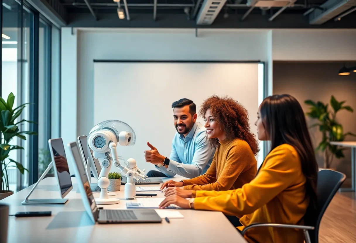 Office teams utilizing AI in hiring practices