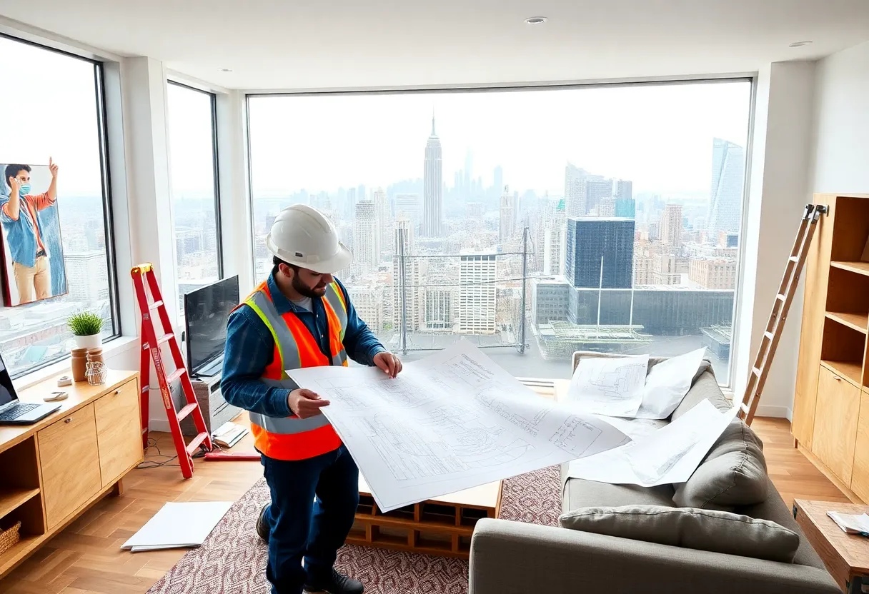 Contractors working on home renovation in New York City