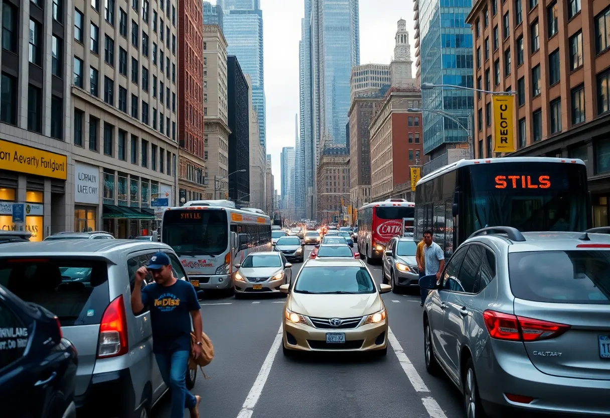 Reduced traffic flow in New York City due to congestion pricing program
