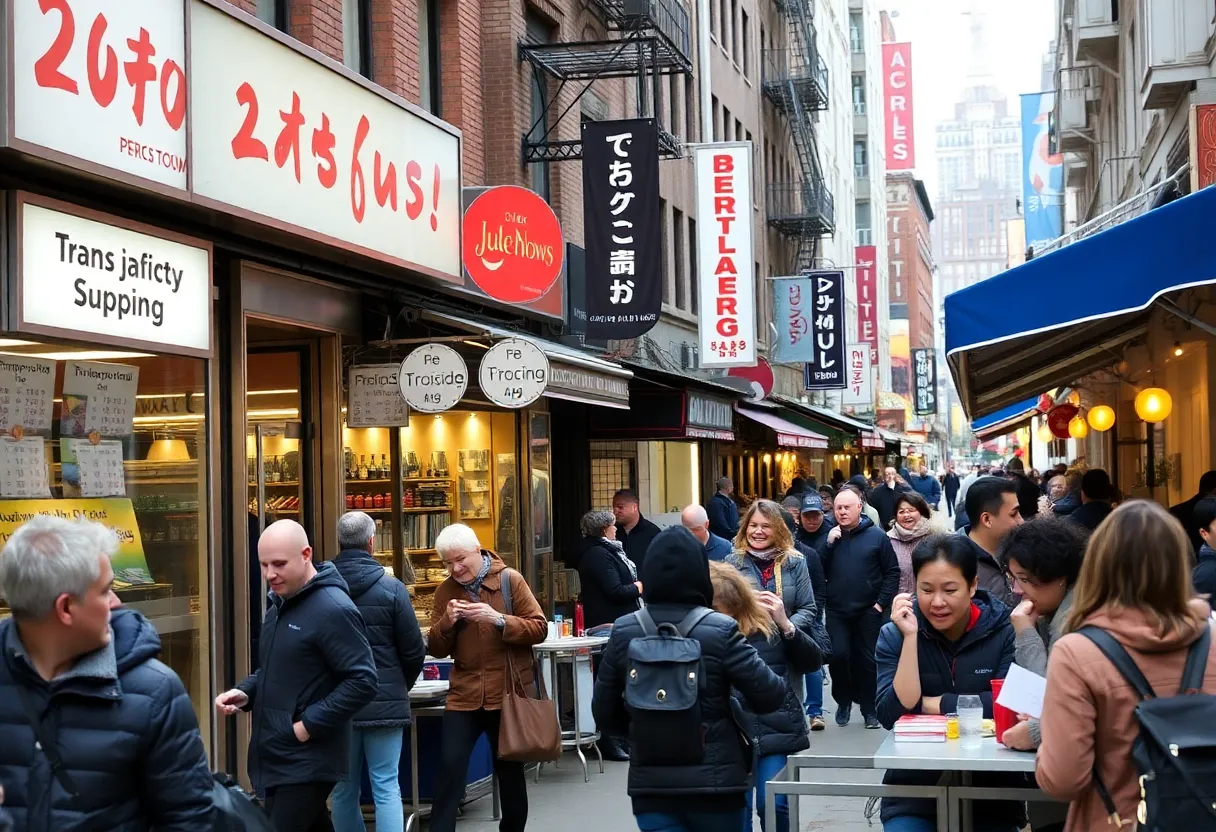New Yorkers enjoying fair shopping experiences in the city.