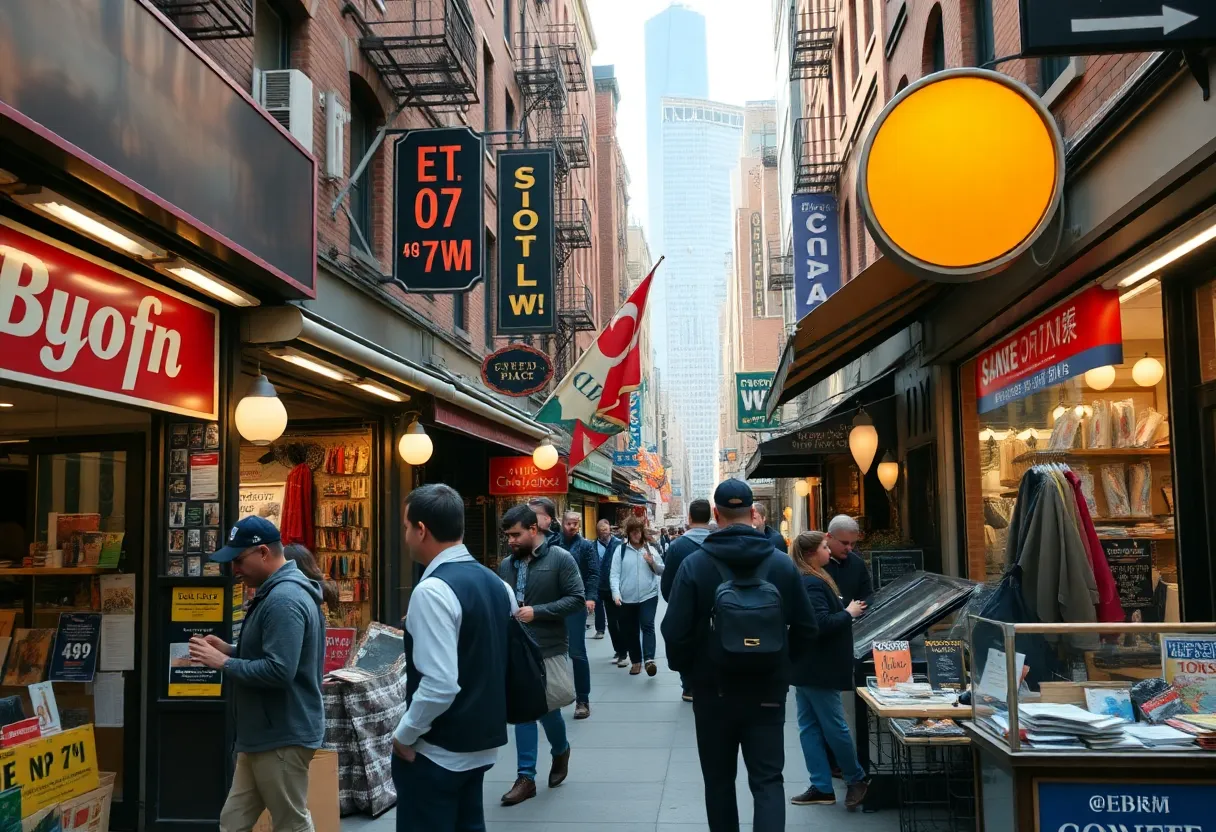 Small businesses thriving on a New York City street