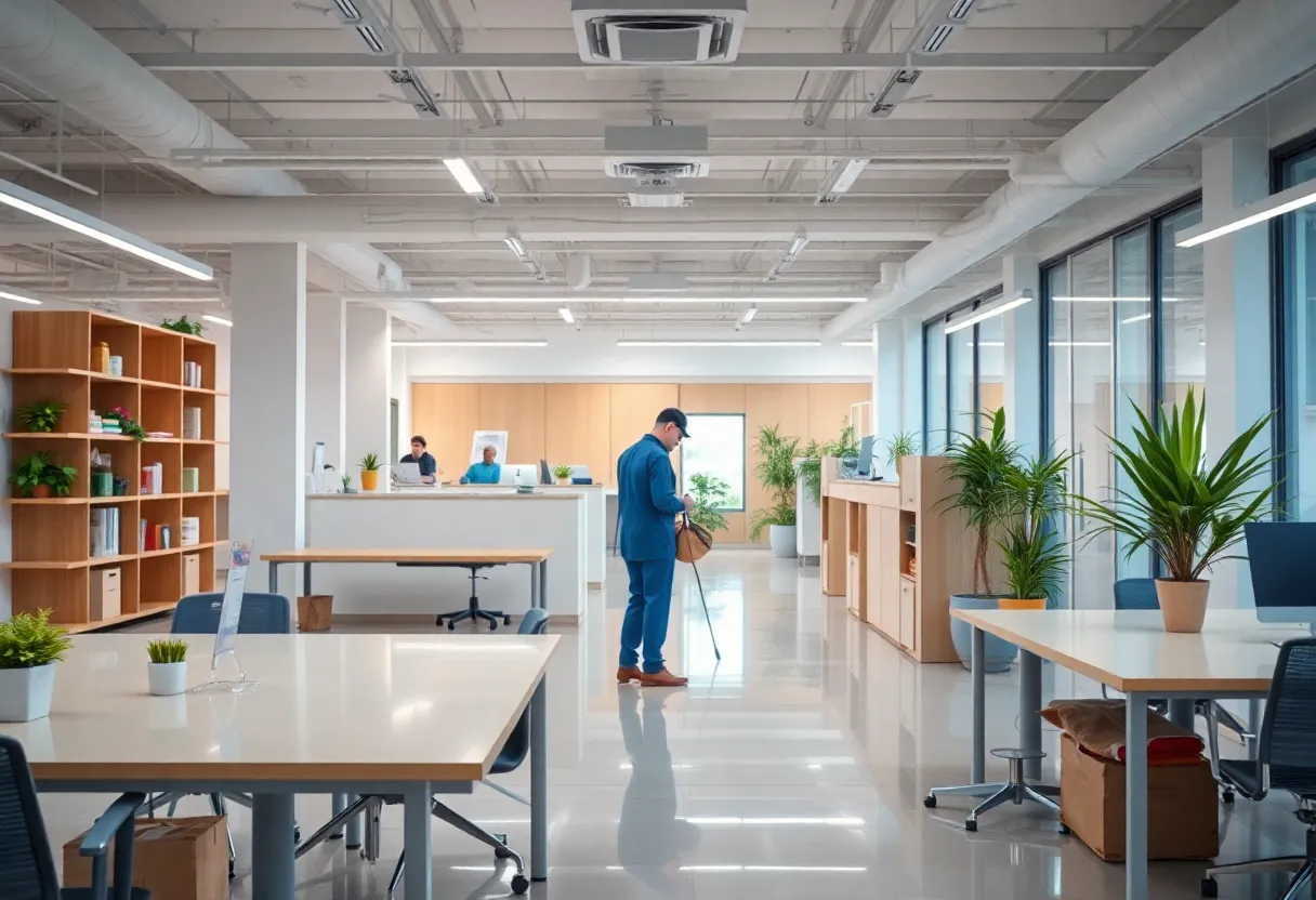 Commercial pest control inspection in a New York office