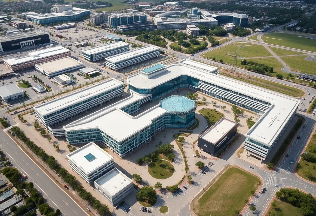 Aerial view of the Palisades Center Mall in West Nyack, New York.