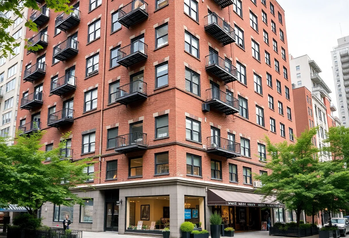 Exterior view of rent-stabilized apartments in New York City