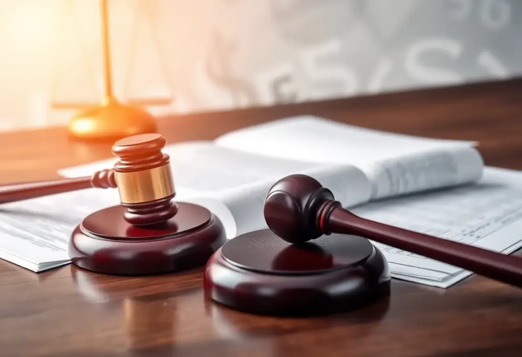 Courtroom scene representing Trump's lawsuit against JPMorgan Chase